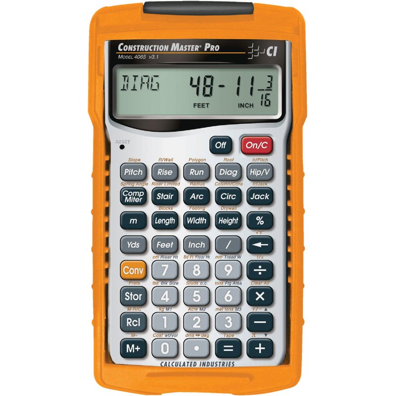 Construction Master Pro Feet-Inch-Fraction Calculator - Black