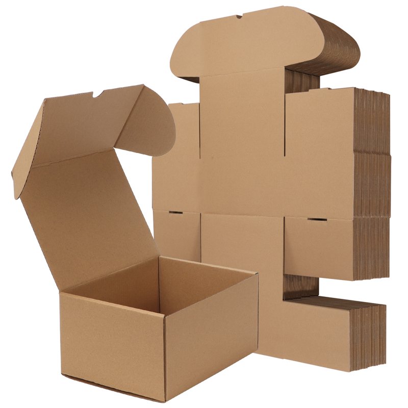 25 Pack 8x6x4 Brown Corrugated Shipping Boxes for Small Business Packaging