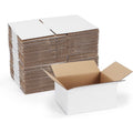 40 Pack White Shipping Boxes 8x6x4 - Corrugated Cardboard, Eco-Friendly