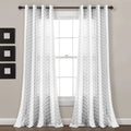 Grey Chevron Geo Window Curtain Panels Set - Modern Light Filtering Drapes, 52x84 Inches, Pair
