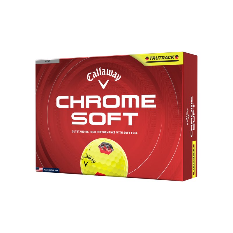 Callaway Chrome Soft 2026 TruTrack Yellow/Red Golf Balls - 12 Pack (Variation: Yellow/Red TruTrack, Single, 2026)