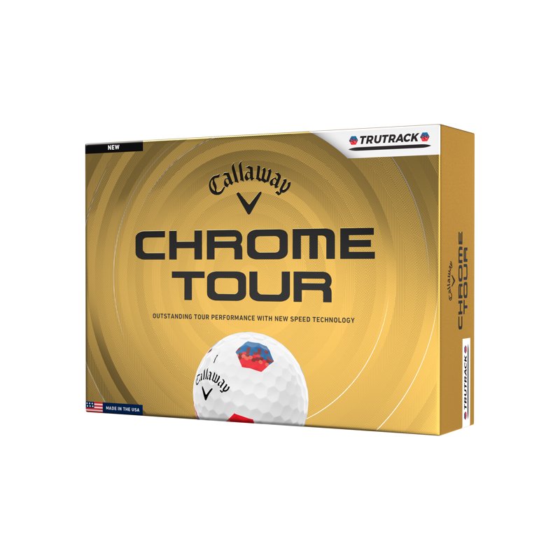 Callaway Chrome Tour 2026 TruTrack Golf Balls White/Red, 12 Pack — Variation: 2026, TruTrack White/Red, Single