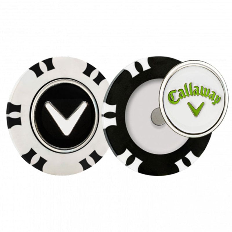 Golf Ball Markers with Poker Chip Design Dual Mark Set Black/White