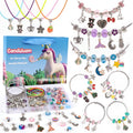 Kids Jewelry Making Kit with Unicorn Charm Beads & Accessories - Birthday Gift for Girls 5-12
