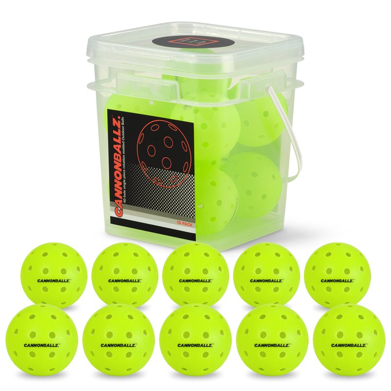 Cannonballz 40-Hole Outdoor Pickleballs - 10 Pack (Variation: 10)