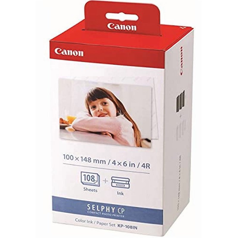 Canon 3-Color Ink Cassette & 108 Sheets 4x6 Glossy Photo Paper for SELPHY