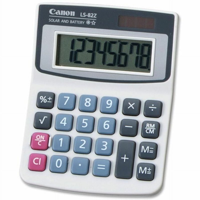Large Display Handheld Calculator - Solar & Battery Powered, Black