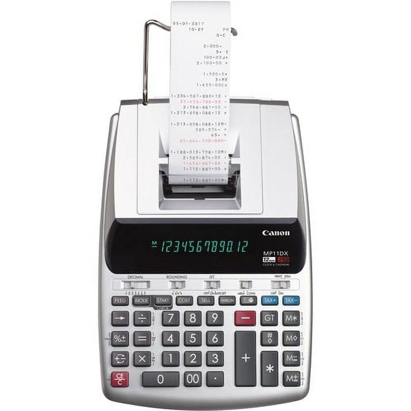 Printing Calculator with Dual Color Print, Clock, Calendar, Memory – 12 Digit