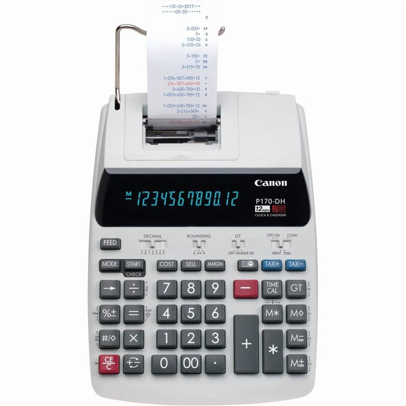 Canon P170-DH-3 Business Printing Calculator 12-Digit LCD White