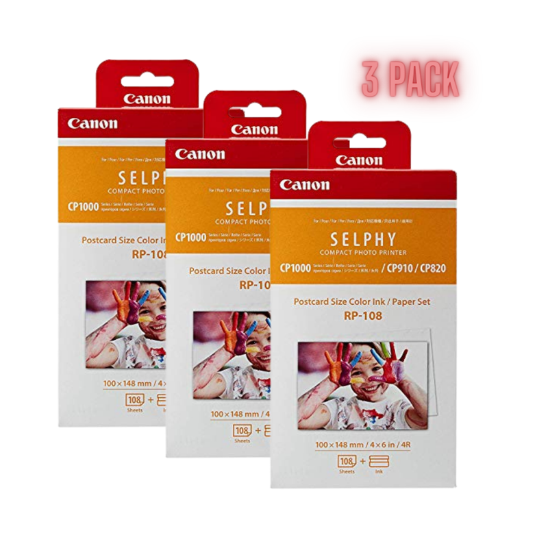 Canon RP-108 Color Ink and Paper Set for Canon Selphy Printers 324 Sheets
