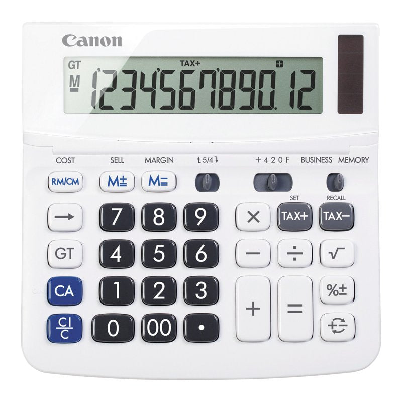 Canon Portable 12-Digit LCD Display Calculator with Memory & Tax Functions