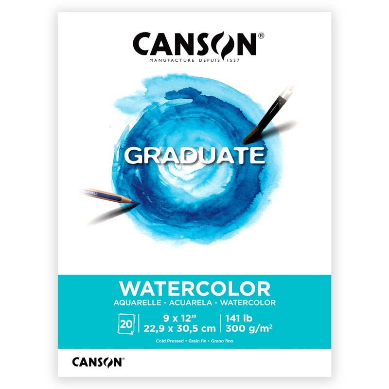 Watercolor Paper Pad 9x12 Inch Heavyweight 300gsm 20 Sheets for Art & Painting