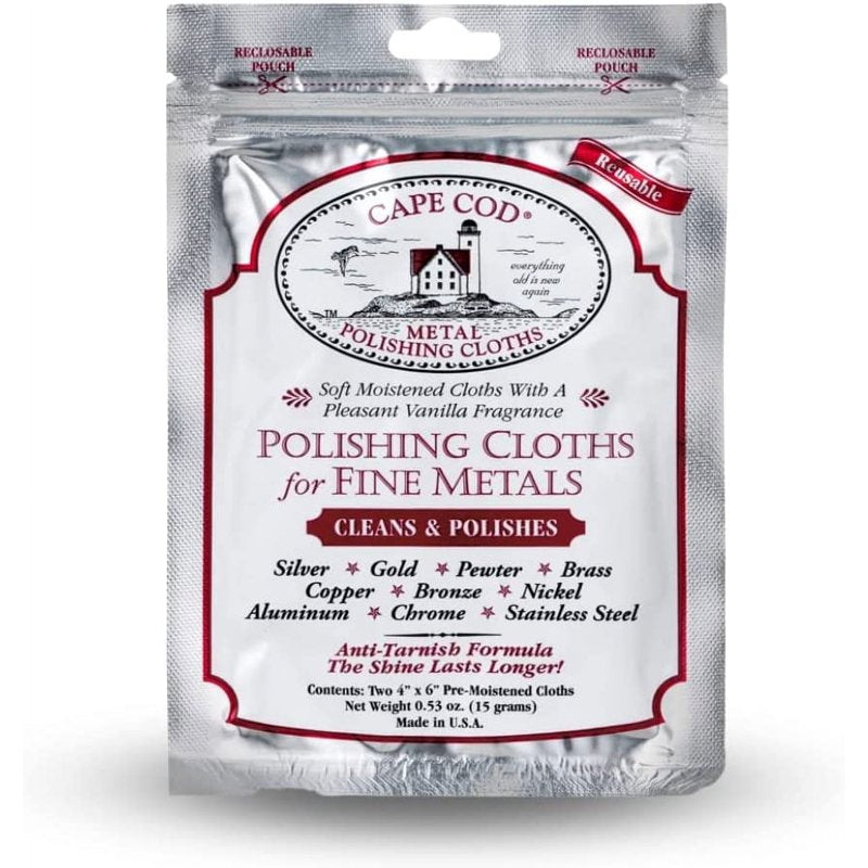 Jewelry and Fine Metal Polishing Cloths - Tarnish Remover & Shine Restorer (2 Pack, 4x6)