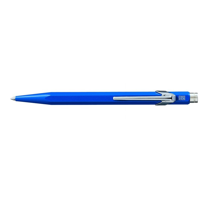 Caran d'Ache 849 Ballpoint Pen - Sapphire Blue, Aluminum Hexagonal Body