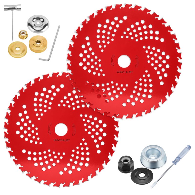 9-Inch Carbide Tip Brush Cutter Blades for Husqvarna & Stihl Trimmers - 2 Pack