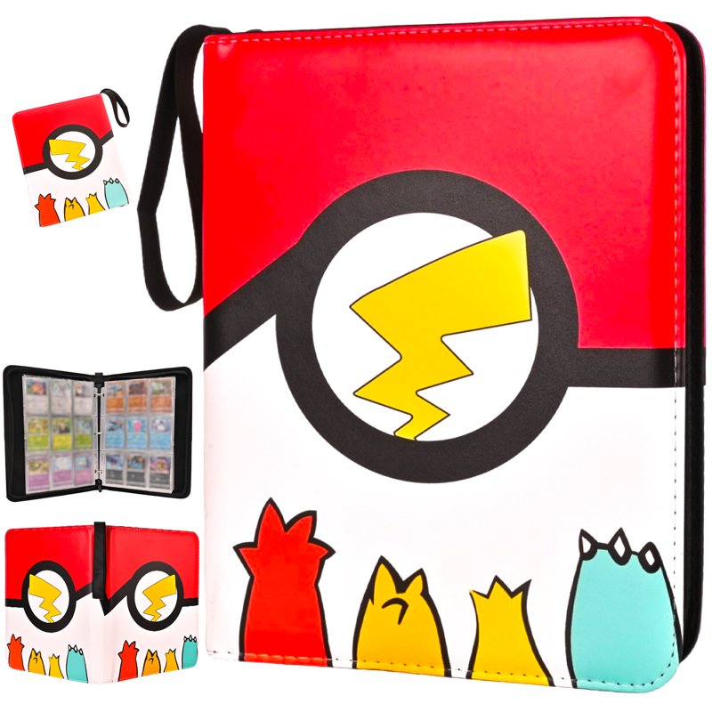 9-Pocket Card Binder Album with 50 Removable Sleeves, Leather Storage for Collectible Cards