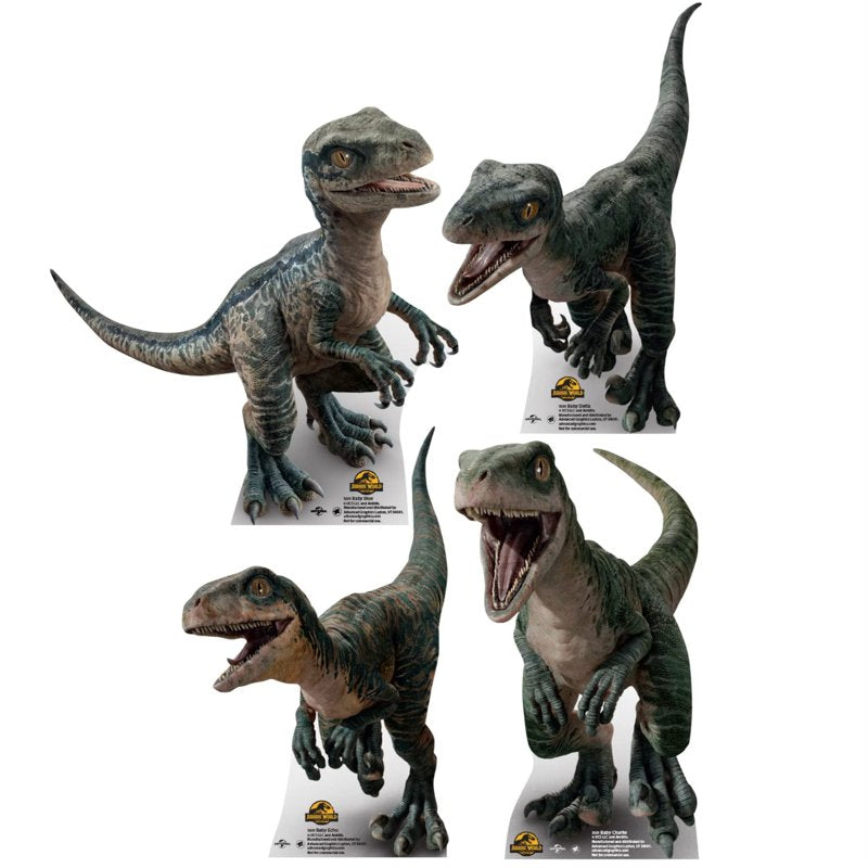Jurassic World Baby Blue Charlie & Echo Cardboard Standups 4 Pack - Dinosaur Party Decor