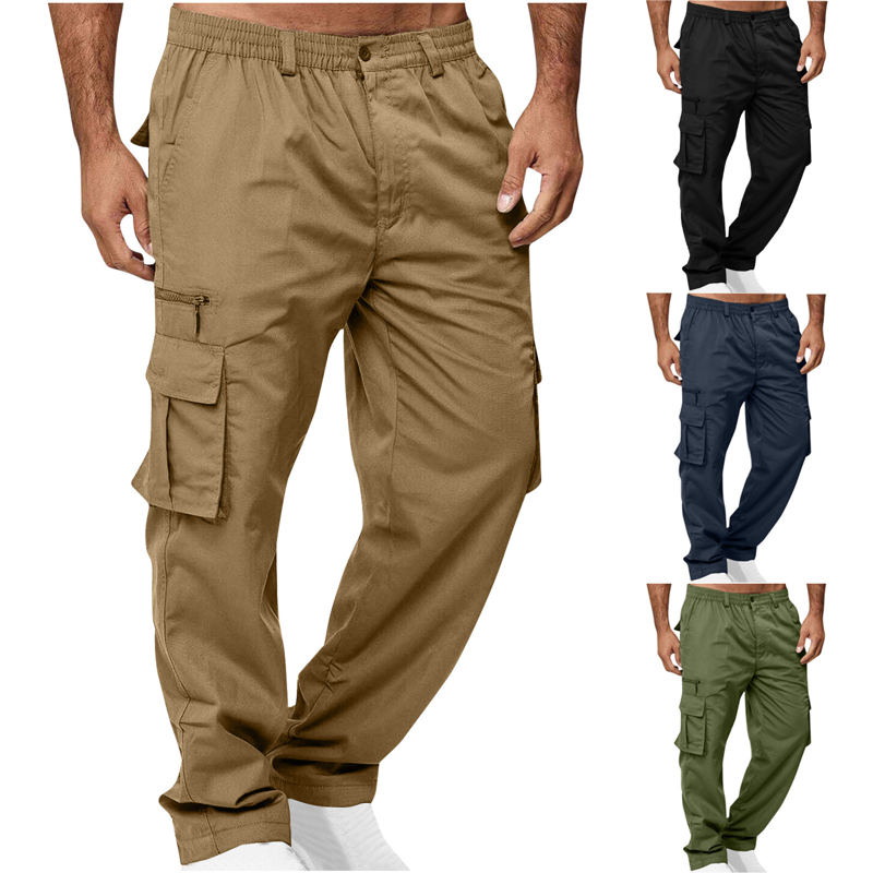 Men's Cargo Pants with Pockets - Slim Fit Outdoor Joggers for Hiking & Work