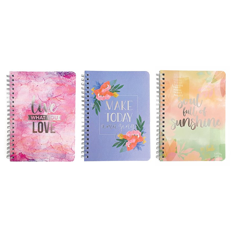 Pocket Notebook 5x7 Inches - College Ruled, Assorted Pastel Designs, 80 Sheets
