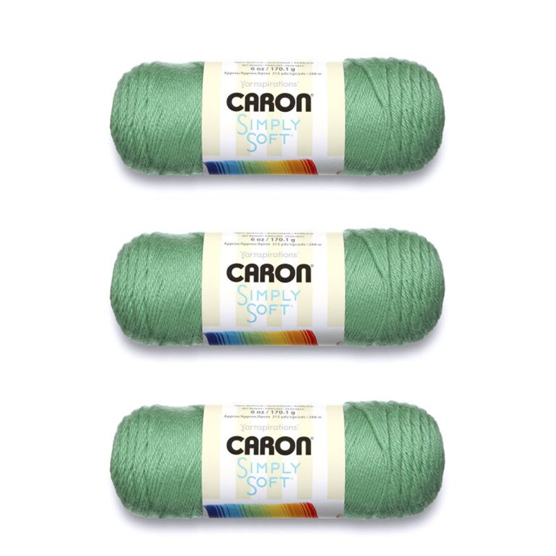 Caron Simply Soft Sage Yarn 3-Pack - Worsted Acrylic Craft Thread