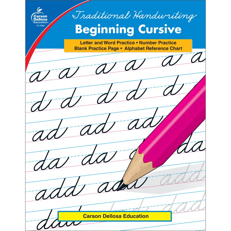 Beginning Cursive Handwriting Practice Book for Grades 2-5 - 32 Pages