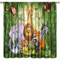 Kids Animal Cartoon Curtains - Insulated Window Drapes for Nursery & Classroom, 2 Panel Sets