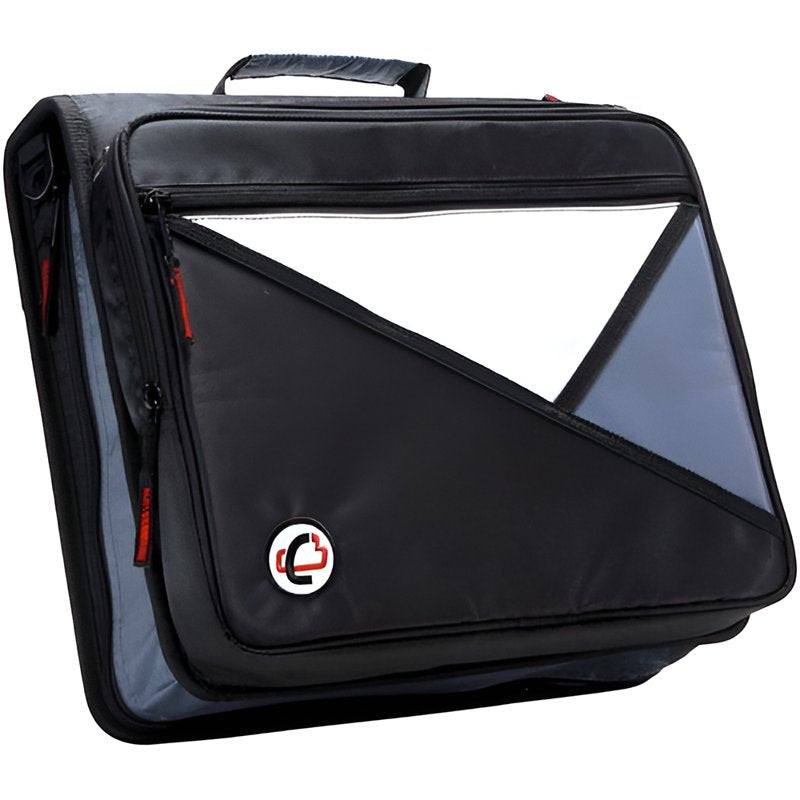 2-Inch Zipper Binder with Ring Storage for School & Office - Black