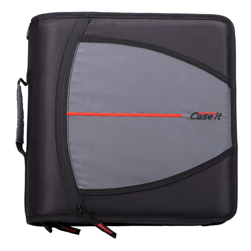 3-Inch Zipper Binder with Expandable File and Mesh Pockets for School Organization