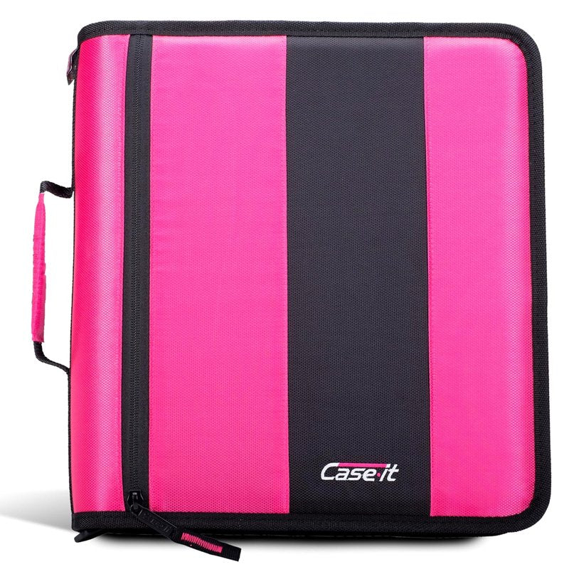 Zipper Binder with 2-Inch O-Rings, Multiple Pockets, Shoulder Strap