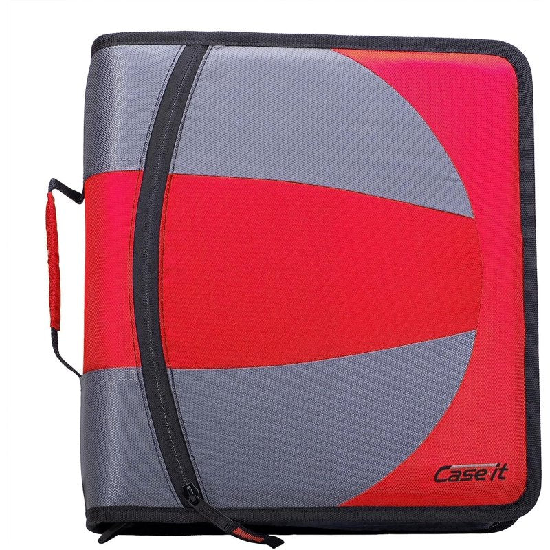 2-in-1 Zipper Binder with D-Rings, Pencil Pouch & Shoulder Strap - Multiple Colors