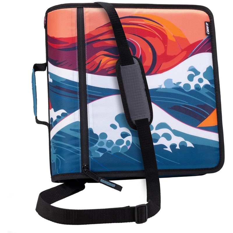 3-Inch Zipper Binder with 5-Tab Expanding File and Shoulder Strap