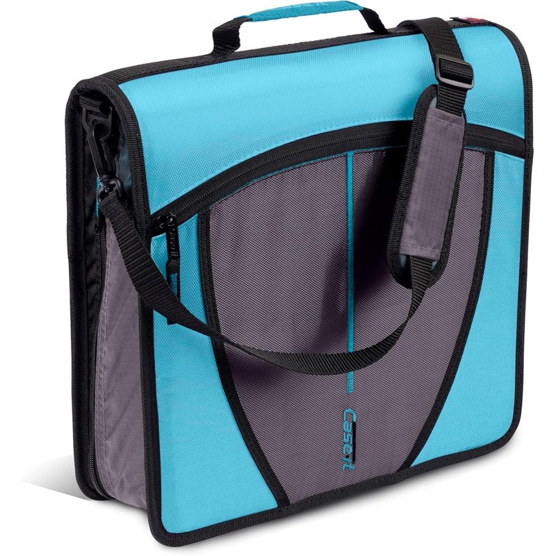 School Zipper Binder with 3-Inch O-Rings, 5-Subject Expanding File & Carrying Strap