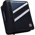 Dual D-Ring Zipper Binder 3 Inch Capacity Organizer for Documents - Black
