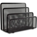 Desk Mail Organizer with 3 Compartments - Metal Mesh Office Storage Bin
