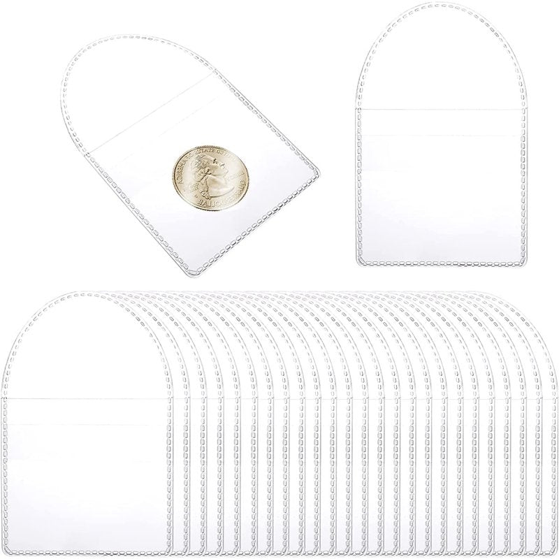 Plastic Coin Sleeves Set - 50pcs 2 Inch Clear Coin Holders for Collectibles