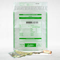 Tamper Evident Deposit Bags 12x16 White with Barcode & Serial Number - 100 Pack