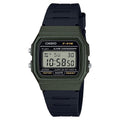 Digital Watch for Men Casual Waterproof F91WM-3A Black Green Resin
