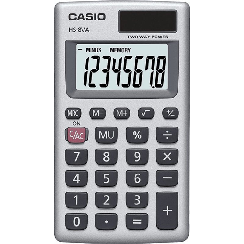 8 Digit Solar Calculator - Large Display, Desk Office Use