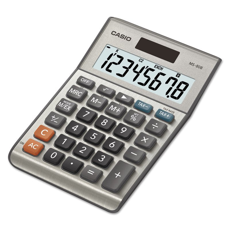 Casio MS-80B Tax & Currency Calculator 8-Digit LCD Black