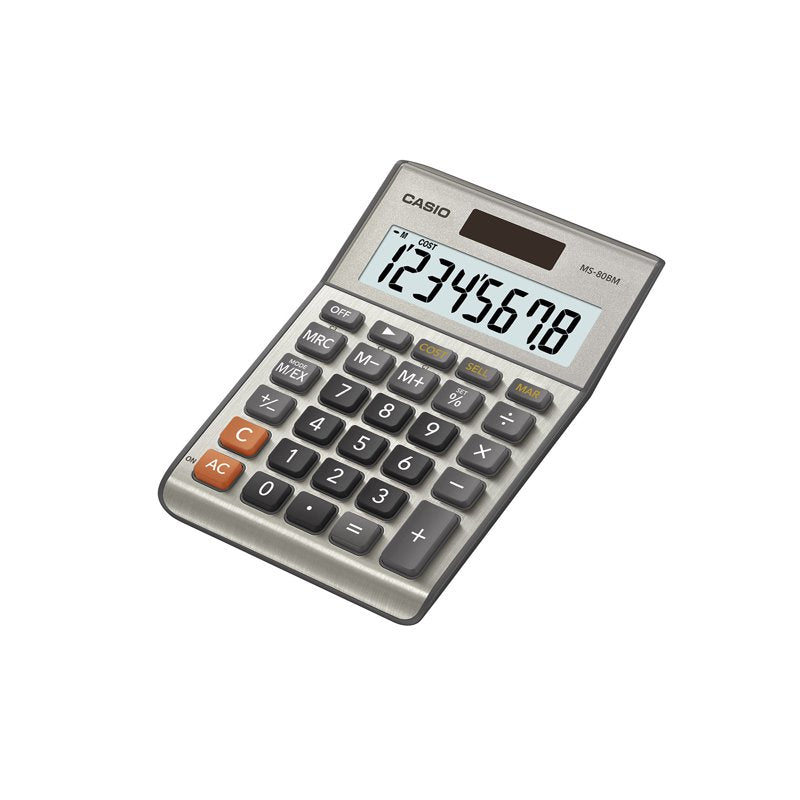 Casio MS-80BM 8-Digit Desktop Calculator with Cost/Sell/Margin Keys, Solar & Battery Power
