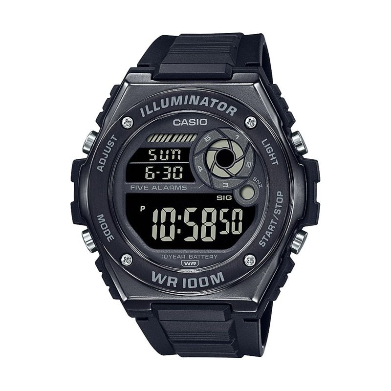 Men's Digital Sport Watch with Resin Case and 100M Water Resistance