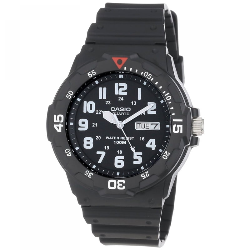 Men's Dive Style Watch with Water Resistance and Resin Strap