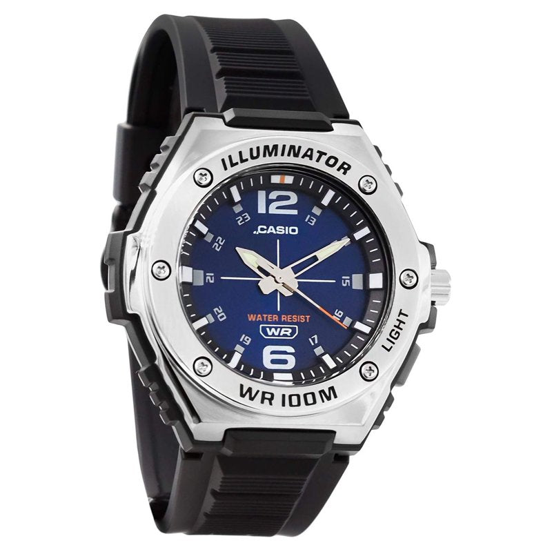 Casio Men's Heavy Duty Metal Bezel Analog Watch - 50mm Resin Case Water Resistant