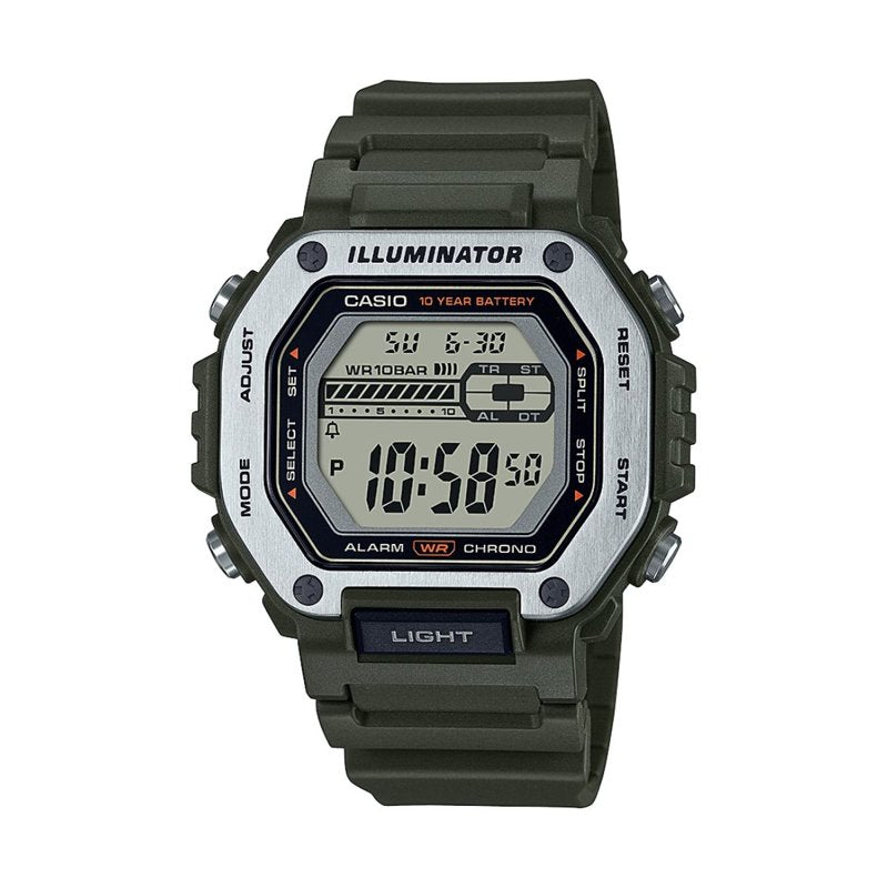 Digital Sport Watch with Stainless Steel Bezel and 10-Year Battery - Men’s Durable Watch