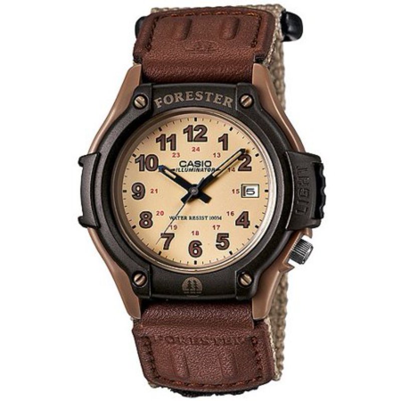Casio Men's Tan Nylon Strap Wristwatch with LED Backlight Water-Resistant Model FT500WC-5BVCF