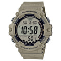 Digital Men's Wide Face Watch with Resin Strap - Water Resistant 100M