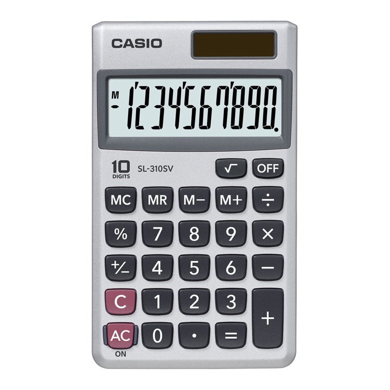 Casio 10-Digit Basic Calculator with Protective Case - Solar Power