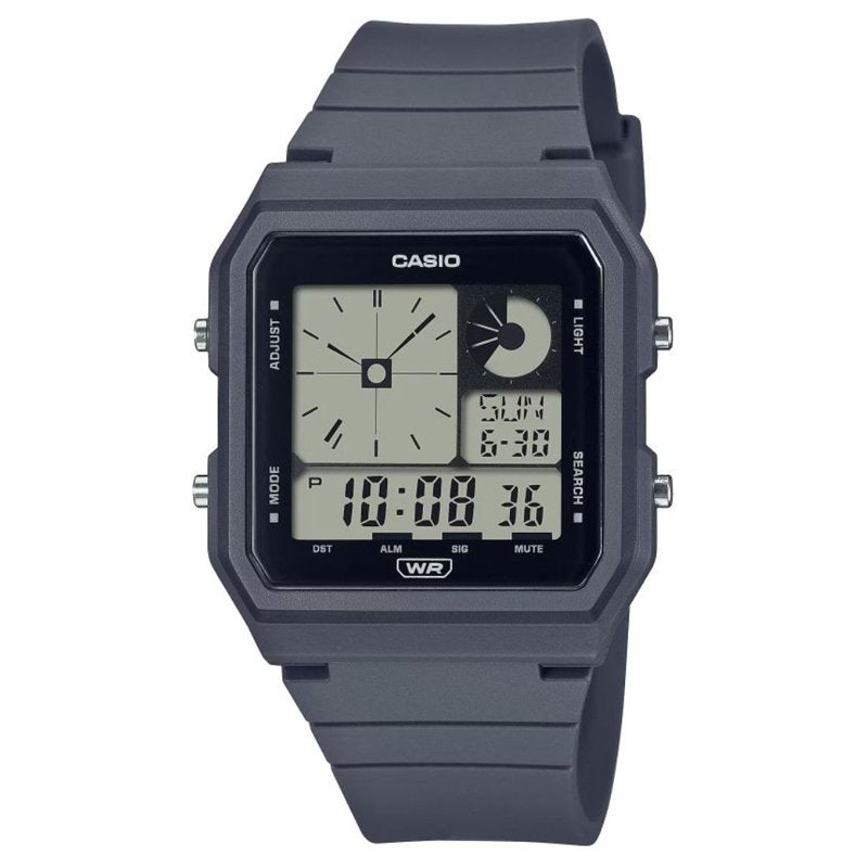 Unisex Analog Digital Watch with LED Light and World Time - Multiple Colors