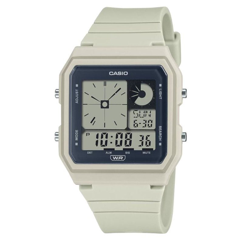 Unisex Ivory Digital & Analog Watch with LED Backlight and Multi-Function Features