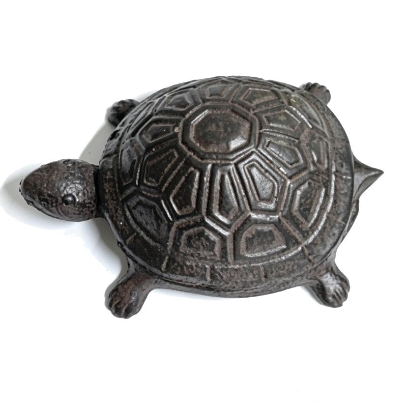 Cast Iron Turtle Key Hider - Weatherproof Outdoor Discreet Key Box for Garden Yard Patio